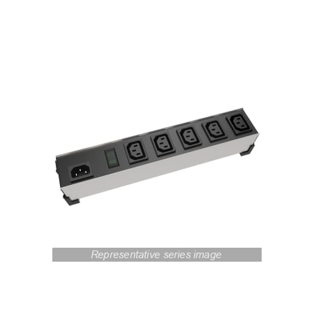 Hammond Outlet Strip, Heavy Duty, C13, C14, 0 ft., Black 1581H5